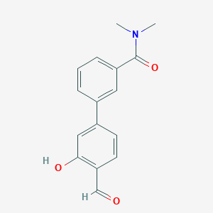 molecular formula C16H15NO3 B6378693 5-[3-(N,N-Dimethylaminocarbonyl)phenyl]-2-formylphenol, 95% CAS No. 1261986-92-8