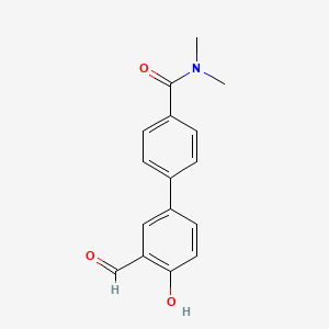 molecular formula C16H15NO3 B6378708 4-[4-(N,N-Dimethylaminocarbonyl)phenyl]-2-formylphenol, 95% CAS No. 1093118-91-2