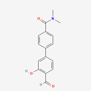 molecular formula C16H15NO3 B6378716 5-[4-(N,N-Dimethylaminocarbonyl)phenyl]-2-formylphenol, 95% CAS No. 1261944-99-3