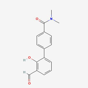 molecular formula C16H15NO3 B6378724 6-[4-(N,N-Dimethylaminocarbonyl)phenyl]-2-formylphenol, 95% CAS No. 874347-60-1