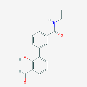 molecular formula C16H15NO3 B6378731 6-[3-(N-Ethylaminocarbonyl)phenyl]-2-formylphenol, 95% CAS No. 1261988-47-9