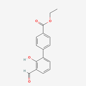 molecular formula C16H14O4 B6378744 6-(4-Ethoxycarbonylphenyl)-2-formylphenol, 95% CAS No. 1261995-97-4