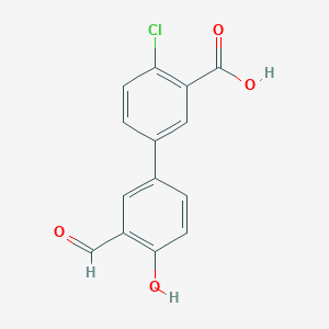 4-(3-Carboxy-4-chlorophenyl)-2-formylphenol, 95%