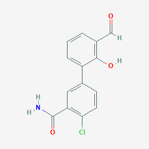 6-(3-Carbamoyl-4-chlorophenyl)-2-formylphenol, 95%