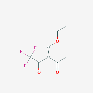 molecular formula C8H9F3O3 B063789 2,4-Pentanedione, 3-(ethoxymethylene)-1,1,1-trifluoro- CAS No. 164342-38-5