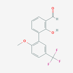 molecular formula C15H11F3O3 B6379026 2-Formyl-6-(2-methoxy-5-trifluoromethylphenyl)phenol, 95% CAS No. 1261945-30-5