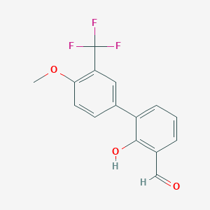molecular formula C15H11F3O3 B6379043 2-Formyl-6-(4-methoxy-3-trifluoromethylphenyl)phenol, 95% CAS No. 1261903-08-5