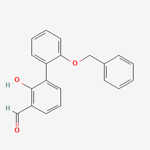 molecular formula C20H16O3 B6379057 6-(2-Benzyloxyphenyl)-2-formylphenol, 95% CAS No. 1187827-26-4