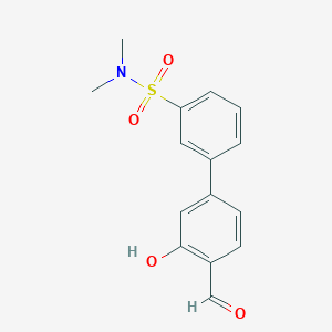 molecular formula C15H15NO4S B6379086 5-(3-N,N-Dimethylsulfamoylphenyl)-2-formylphenol, 95% CAS No. 1261925-90-9