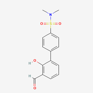 molecular formula C15H15NO4S B6379102 6-(4-N,N-Dimethylsulfamoylphenyl)-2-formylphenol, 95% CAS No. 1261919-44-1