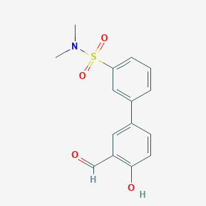 molecular formula C15H15NO4S B6379103 4-(3-N,N-Dimethylsulfamoylphenyl)-2-formylphenol, 95% CAS No. 1261987-58-9