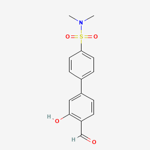 molecular formula C15H15NO4S B6379107 5-(4-N,N-Dimethylsulfamoylphenyl)-2-formylphenol, 95% CAS No. 1261895-56-0