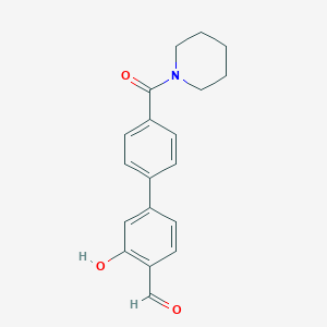 2-Formyl-5-[4-(piperidine-1-carbonyl)phenyl]phenol, 95%