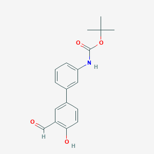 molecular formula C18H19NO4 B6379140 4-(3-BOC-Aminophenyl)-2-formylphenol, 95% CAS No. 1261898-72-9
