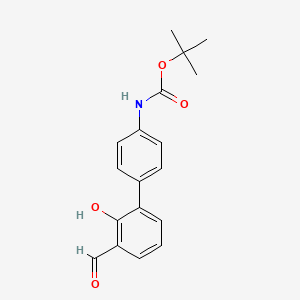 molecular formula C18H19NO4 B6379147 6-(4-BOC-Aminophenyl)-2-formylphenol, 95% CAS No. 1261969-60-1