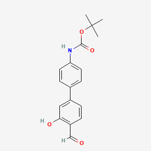 molecular formula C18H19NO4 B6379173 5-(4-BOC-Aminophenyl)-2-formylphenol, 95% CAS No. 1261988-56-0