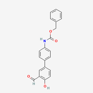 molecular formula C21H17NO4 B6379231 4-(4-Cbz-Aminopheny)-2-formylphenol, 95% CAS No. 1261996-59-1