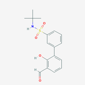 molecular formula C17H19NO4S B6379235 6-(3-t-Butylsulfamoylphenyl)-2-formylphenol, 95% CAS No. 1261926-08-2