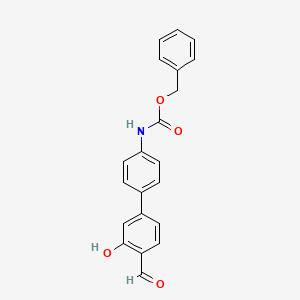 molecular formula C21H17NO4 B6379243 5-(4-Cbz-Aminopheny)-2-formylphenol, 95% CAS No. 1261907-94-1