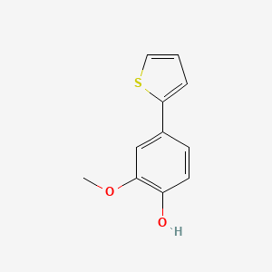 molecular formula C11H10O2S B6379263 2-Methoxy-4-(thiophen-2-yl)phenol, 95% CAS No. 1261945-77-0