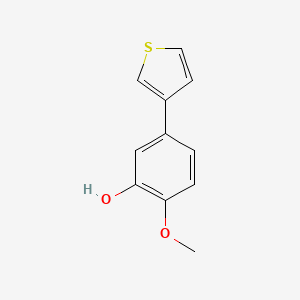 molecular formula C11H10O2S B6379272 2-Methoxy-5-(thiophen-3-yl)phenol, 95% CAS No. 1261945-83-8