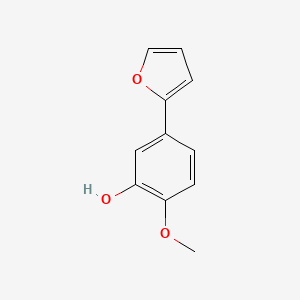 molecular formula C11H10O3 B6379281 5-(Furan-2-yl)-2-methoxyphenol, 95% CAS No. 1261969-65-6
