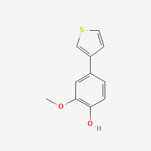 molecular formula C11H10O2S B6379283 2-Methoxy-4-(thiophen-3-yl)phenol, 95% CAS No. 1058140-38-7