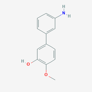 molecular formula C13H13NO2 B6379318 5-(3-Aminophenyl)-2-methoxyphenol, 95% CAS No. 1261996-67-1