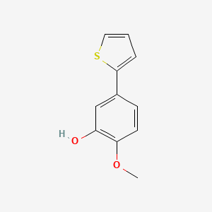molecular formula C11H10O2S B6379339 2-Methoxy-5-(thiophen-2-yl)phenol, 95% CAS No. 1261967-06-9