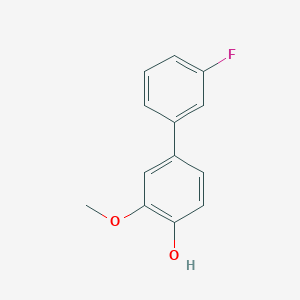 molecular formula C13H11FO2 B6379345 4-(3-Fluorophenyl)-2-methoxyphenol, 95% CAS No. 1261896-72-3