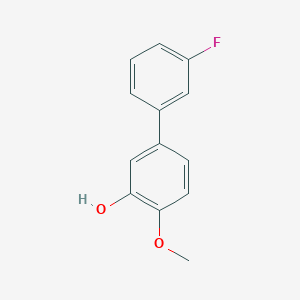 molecular formula C13H11FO2 B6379349 5-(3-Fluorophenyl)-2-methoxyphenol, 95% CAS No. 1261970-12-0