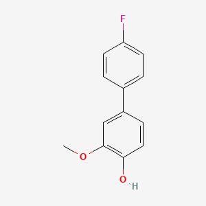molecular formula C13H11FO2 B6379352 4-(4-Fluorophenyl)-2-methoxyphenol, 95% CAS No. 1261988-89-9