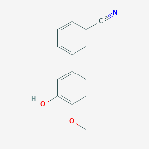 molecular formula C14H11NO2 B6379360 5-(3-Cyanophenyl)-2-methoxyphenol, 95% CAS No. 1261946-31-9
