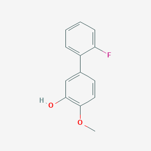 molecular formula C13H11FO2 B6379361 5-(2-Fluorophenyl)-2-methoxyphenol, 95% CAS No. 1261988-83-3