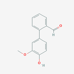molecular formula C14H12O3 B6379377 4-(2-Formylphenyl)-2-methoxyphenol, 95% CAS No. 1261903-32-5