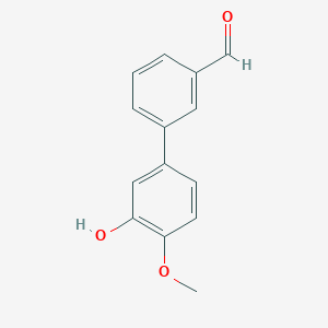 molecular formula C14H12O3 B6379384 5-(3-Formylphenyl)-2-methoxyphenol, 95% CAS No. 1261919-50-9