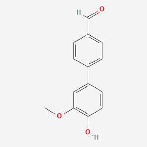 molecular formula C14H12O3 B6379398 4-(4-Formylphenyl)-2-methoxyphenol, 95% CAS No. 1261946-58-0