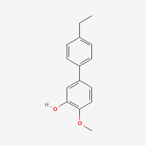 molecular formula C15H16O2 B6379441 5-(4-Ethylphenyl)-2-methoxyphenol, 95% CAS No. 1261890-58-7
