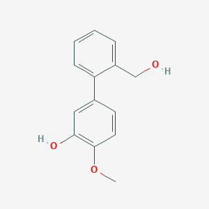 molecular formula C14H14O3 B6379454 5-(2-Hydroxymethylphenyl)-2-methoxyphenol, 95% CAS No. 1261967-57-0