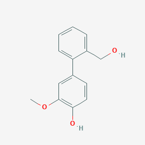 molecular formula C14H14O3 B6379455 4-(2-Hydroxymethylphenyl)-2-methoxyphenol, 95% CAS No. 1261950-47-3