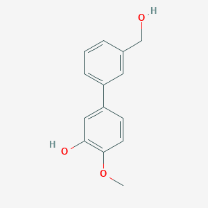 molecular formula C14H14O3 B6379459 5-(3-Hydroxymethylphenyl)-2-methoxyphenol, 95% CAS No. 1262000-64-5