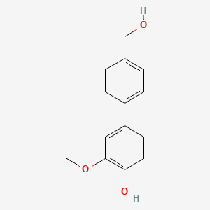 molecular formula C14H14O3 B6379466 4-(4-Hydroxymethylphenyl)-2-methoxyphenol, 95% CAS No. 1262000-76-9