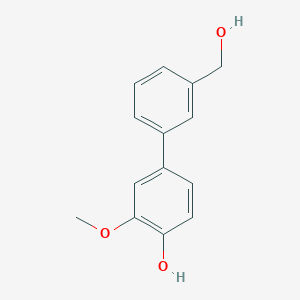 molecular formula C14H14O3 B6379468 4-(3-Hydroxymethylphenyl)-2-methoxyphenol, 95% CAS No. 1261988-64-0