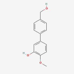 molecular formula C14H14O3 B6379490 5-(4-Hydroxymethylphenyl)-2-methoxyphenol, 95% CAS No. 1262000-81-6