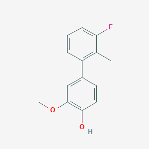 molecular formula C14H13FO2 B6379539 4-(3-Fluoro-2-methylphenyl)-2-methoxyphenol, 95% CAS No. 1261954-15-7