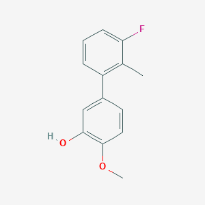 molecular formula C14H13FO2 B6379544 5-(3-Fluoro-2-methylphenyl)-2-methoxyphenol, 95% CAS No. 1261988-78-6