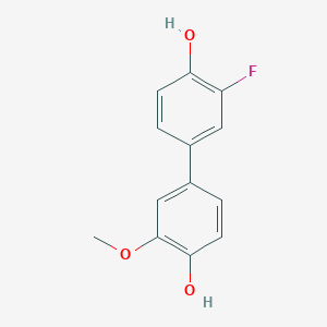 molecular formula C13H11FO3 B6379563 4-(3-Fluoro-4-hydroxyphenyl)-2-methoxyphenol, 95% CAS No. 1261978-03-3