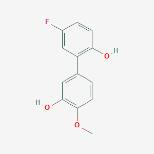molecular formula C13H11FO3 B6379579 5-(5-Fluoro-2-hydroxyphenyl)-2-methoxyphenol, 95% CAS No. 1261896-79-0