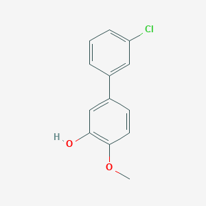molecular formula C13H11ClO2 B6379615 5-(3-Chlorophenyl)-2-methoxyphenol, 95% CAS No. 1261947-38-9