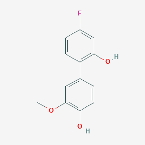 molecular formula C13H11FO3 B6379620 4-(4-Fluoro-2-hydroxyphenyl)-2-methoxyphenol, 95% CAS No. 1261919-61-2